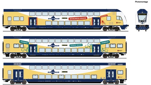 Roco 6220105 - 3-tlg. Set: Doppelstockwagen, metro