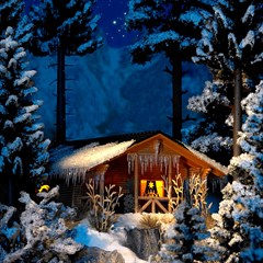 Busch 1085 - Winterhtte mit Beleuchtung