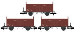 Hobbytrain H24301 - 3er Set offene Güterwagen Fbkk