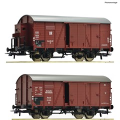 Roco 76012 - 2er Set ged. Güterwag. DR